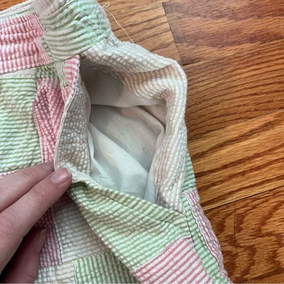 Izod Golf Plaid White Pink Green Seersucker Women's size 6 Skort Skirt - Picture 7 of 9